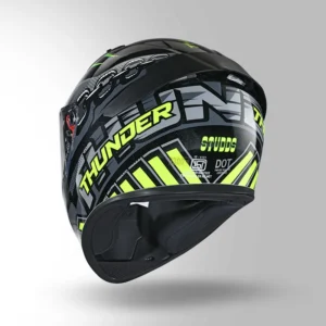 Studds Thunder Communication Ready D5 Decor Helmet Black Yellow Bluetooth Full Face Helmet