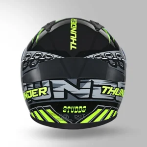 Studds Thunder Communication Ready D5 Decor Helmet Black Yellow Bluetooth Full Face Helmet