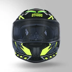 Studds Thunder Communication Ready D5 Decor Helmet Black Yellow Bluetooth Full Face Helmet