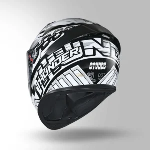 Studds Thunder Communication Ready D5 Bluetooth Helmet Black White