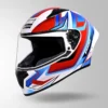 STUDDS Thunder D9 Flash Decor Helmet White and Blue full face helmet with visor