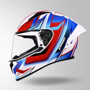STUDDS Thunder D9 Flash Decor Helmet White and Blue full face helmet with visor