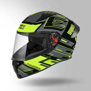 Studds Thunder Communication Ready D3 Bluetooth Helmet Black Yellow with Spoiler Design