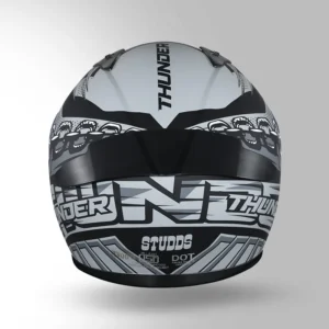 Studds Thunder Communication Ready D4 Decor Bluetooth Full Face Helmet Black Grey