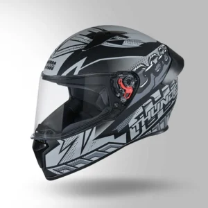 Studds Thunder Communication Ready D4 Decor Bluetooth Full Face Helmet Black Grey