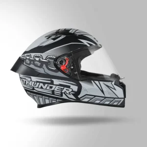 Studds Thunder Communication Ready D4 Decor Bluetooth Full Face Helmet Black Grey