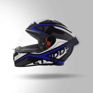Studds Thunder Communication Ready D4 Helmet Matt Black Blue Bluetooth Ready Full Face Helmet