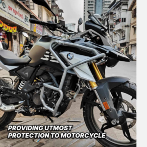 BMW G 310 GS stainless steel crash guard grey with sliders full protection