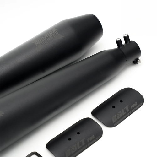 Moto Torque Bolt Pro Black Exhaust installed on Royal Enfield Interceptor 650 motorcycle