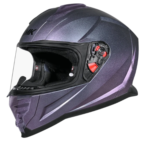 SMK Nova Solid Full Face Helmet Pink GL 900C side view with visor