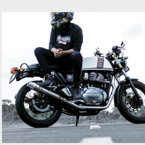 Moto Torque Launcher Black Exhaust installed on UCE motorcycle with performance upgrade