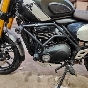 BS Auto Triumph Scrambler 400 X crash guard black stainless steel with dual safety sliders