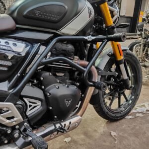 BS Auto Triumph Scrambler 400 X crash guard black stainless steel with dual safety sliders