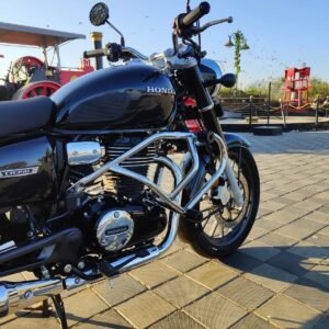 BS Auto Stainless Steel Crash Guard for Honda CB350 Hness 350 with dual safety sliders silver finish