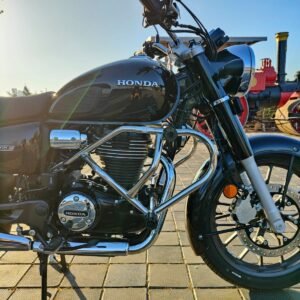 BS Auto Stainless Steel Crash Guard for Honda CB350 Hness 350 with dual safety sliders silver finish