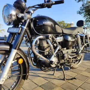 BS Auto Stainless Steel Crash Guard for Honda CB350 Hness 350 with dual safety sliders silver finish