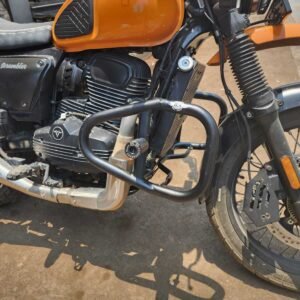 BS Auto Yezdi Scrambler crash guard stainless steel black with safety sliders