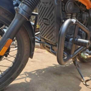 BS Auto Yezdi Scrambler crash guard stainless steel black with safety sliders