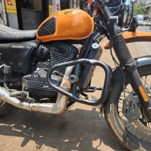 BS Auto Yezdi Scrambler crash guard stainless steel black with safety sliders