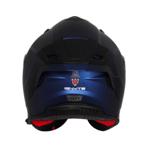 IGNYTE IGN-16 ISS DOT Solid Glossy Armada Blue Full Face Helmet with Sun Visor