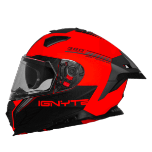 IGNYTE IGN-16 ISS DOT Quantumm Matt Fluo Red Full Face Helmet with Pinlock Visor