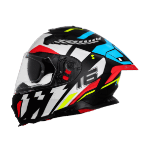 IGNYTE IGN-16 ISS DOT ISI Matt Black White Blue Full Face Helmet with Pinlock Visor