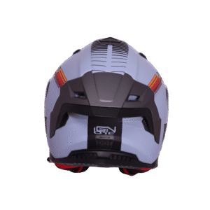 IGNYTE IGN-16 ISS DOT Quantumm Glossy Metal Blue with Red Orange full face helmet with sun visor
