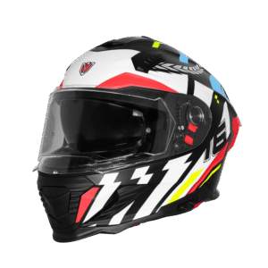 IGNYTE IGN-16 ISS DOT ISI Matt Black White Blue Full Face Helmet with Pinlock Visor