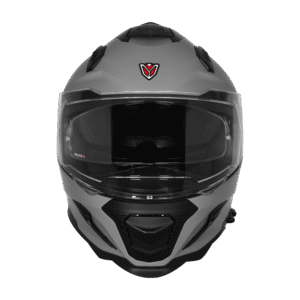 IGNYTE IGN-16 ISS DOT Solid Glossy Grey Full Face Helmet with Sun Visor and D-Ring Lock