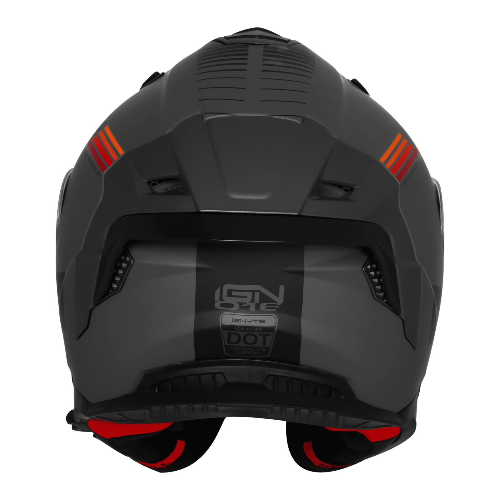 IGNYTE IGN-16 ISS DOT Quantumm Glossy Dark Grey Anthracite Red Orange Full Face Helmet