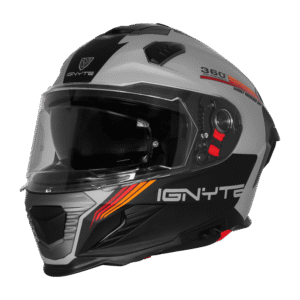 IGNYTE IGN-16 ISS DOT Quantumm Matt Titanium Grey with Orange Red Full Face Helmet
