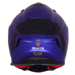 IGNYTE IGN-16 ISS DOT ISI Solid Matt Yellow Blue Full Face Helmet side profile view