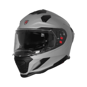 IGNYTE IGN-16 ISS DOT Solid Glossy Grey Full Face Helmet with Sun Visor and D-Ring Lock