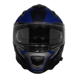 IGNYTE IGN-16 ISS DOT Quantumm Glossy Metal Blue with Red Orange Full Face Helmet with Pinlock Visor