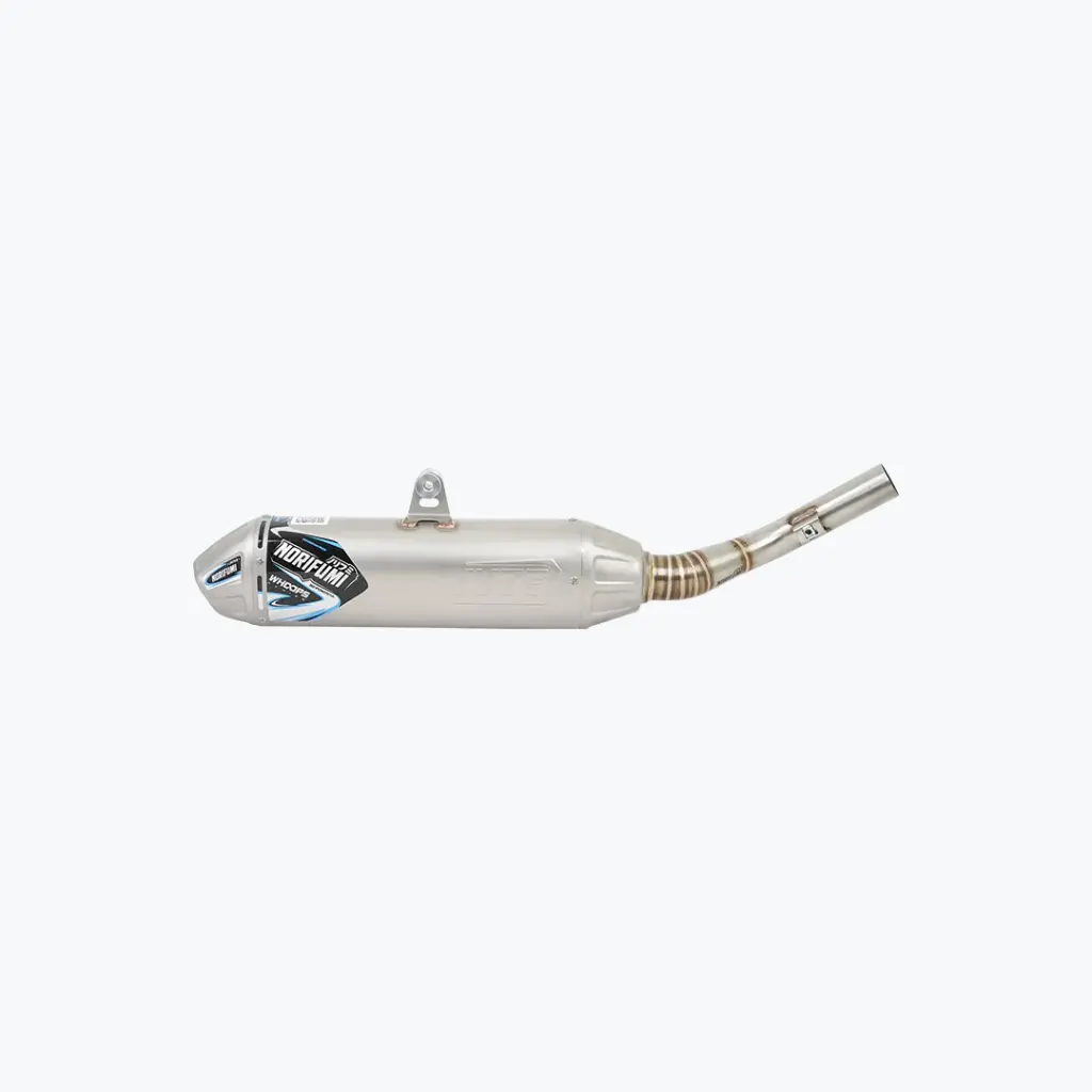 NORIFUMI KLX 230 Whoops 2024 Stainless Steel Exhaust slip-on with aggressive design and polished finish