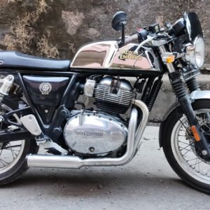 SS MOTO CORP 2x1 Full System Exhaust with Short Can on Royal Enfield Interceptor 650