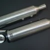 SS MOTO CORP Steel Finish Slip-On Silencers installed on Royal Enfield Super Meteor 650