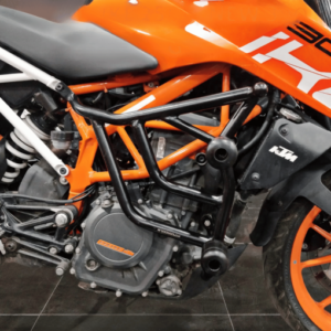 Hyperrider Duke 200 BS6 crash guard with CNC Delrin frame sliders matte finish