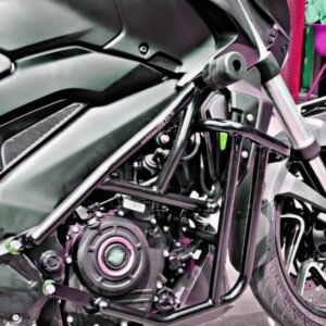 Hyperrider Crash Guard Type 2 for Bajaj Dominar 250 UG with frame sliders and 2-piece protection design