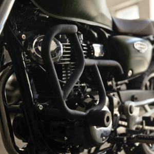 Hyperrider Honda CB350 Crash Guard Type 3 with CNC Delrin slider and leg rest support